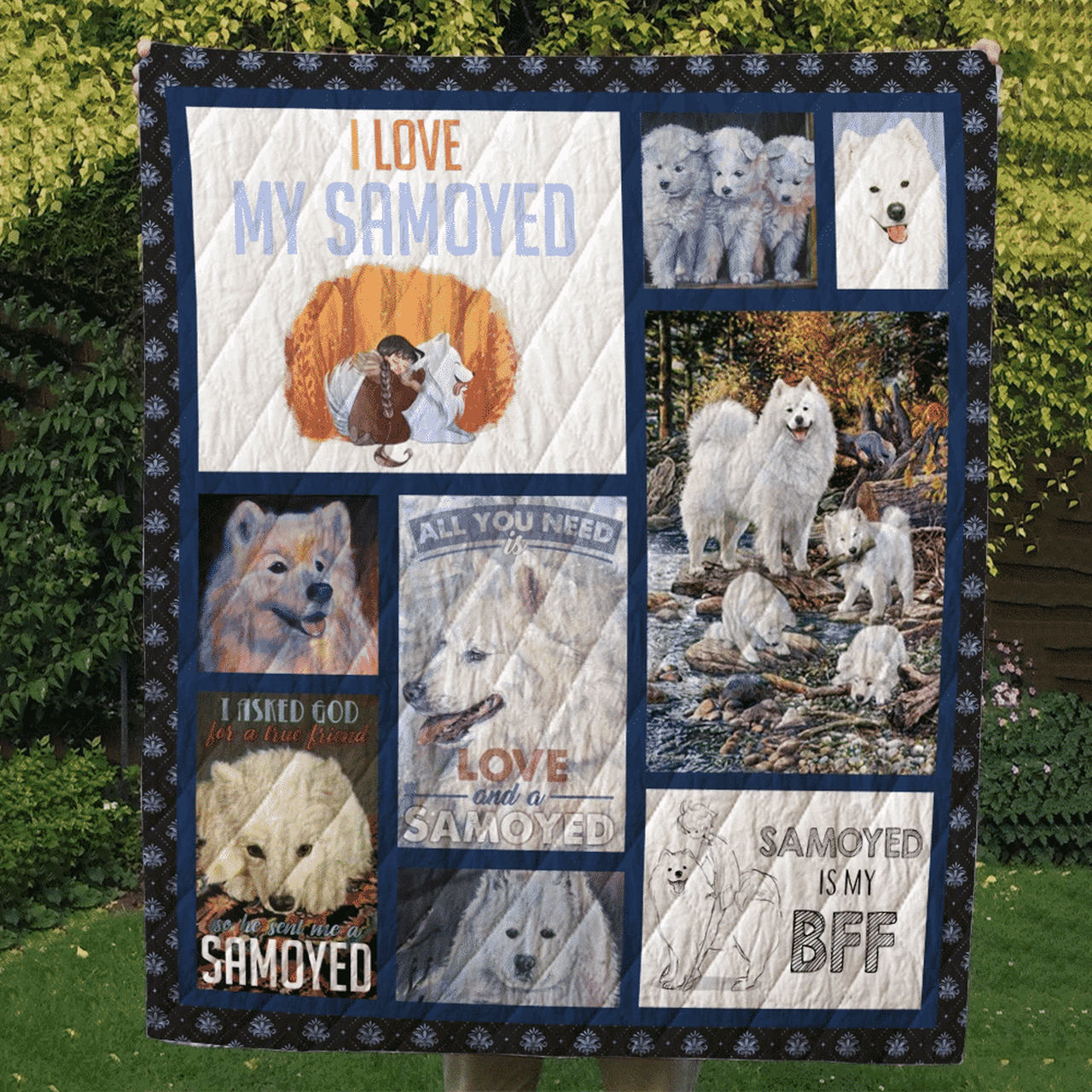 Samoyed Luv U To The Moon And Back Quilt Blanket Dhc020120557Td