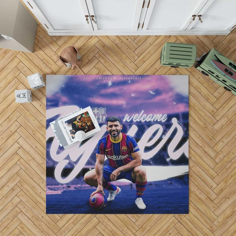 Sergio Aguero Consistent Baca Football Player Rug