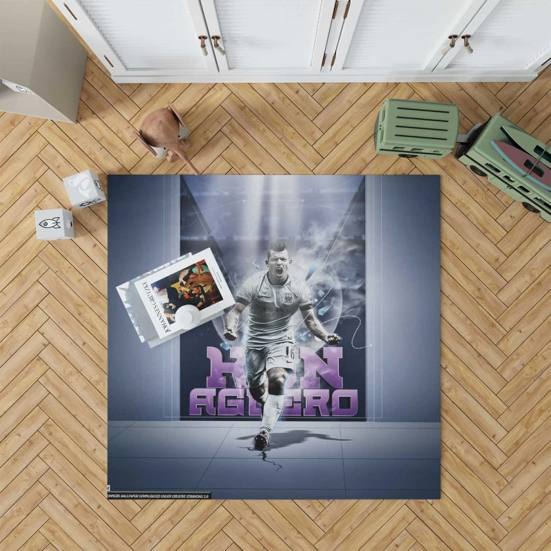 Sergio Aguero Fa Cup Football Player Rug