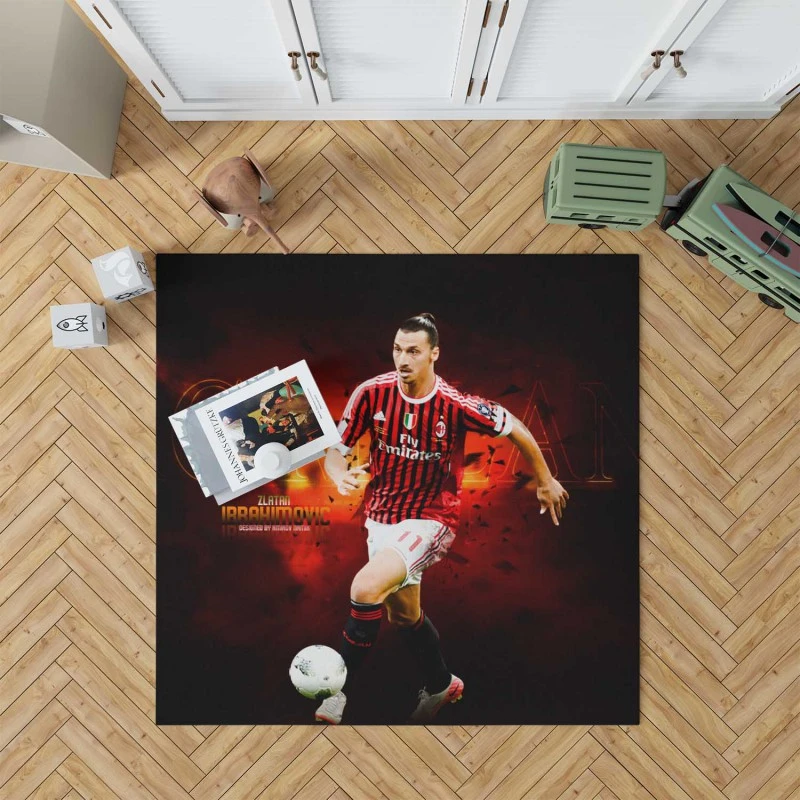 Serie A Football Player Zlatan Ibrahimovic Rug