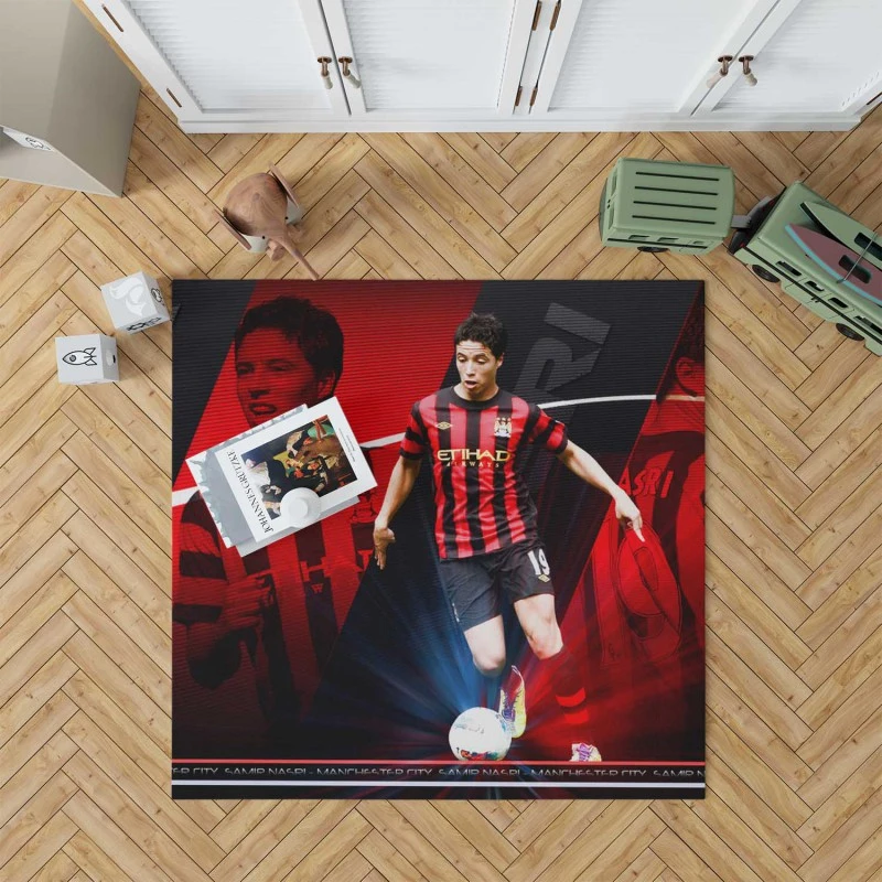 Exciting Midfield Soccer Player Samir Nasri Rug