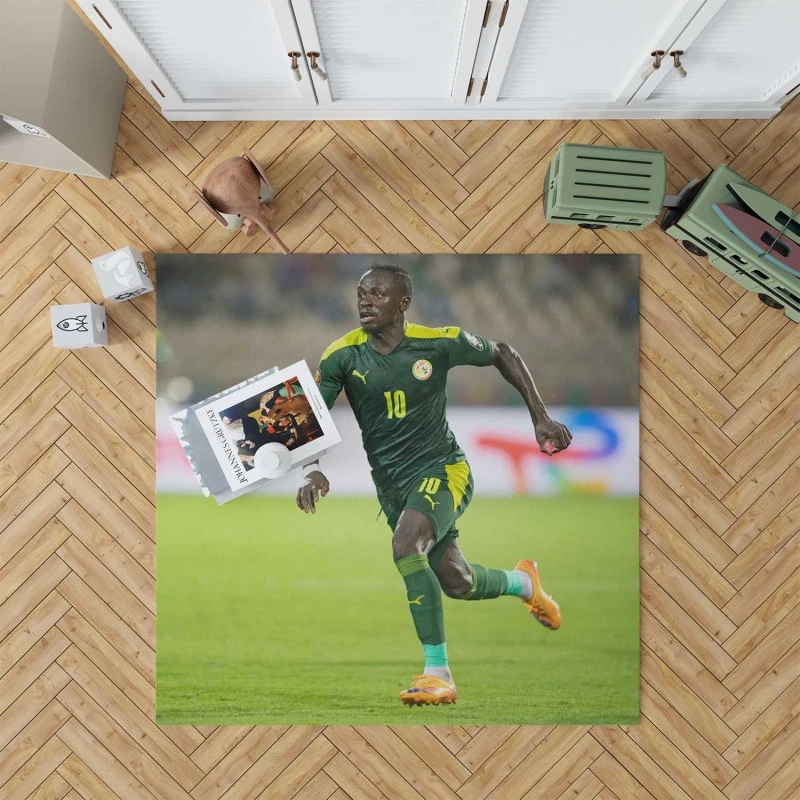 Sadio Mane Encouraging Football Rug