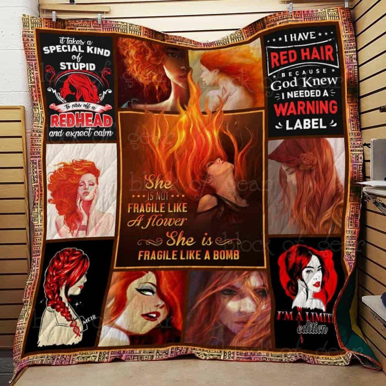Redhead Girl Cl2100430Mdq Quilt Blanket