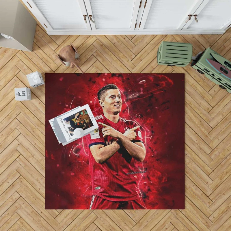 Robert Lewandowski Sports Player Rug