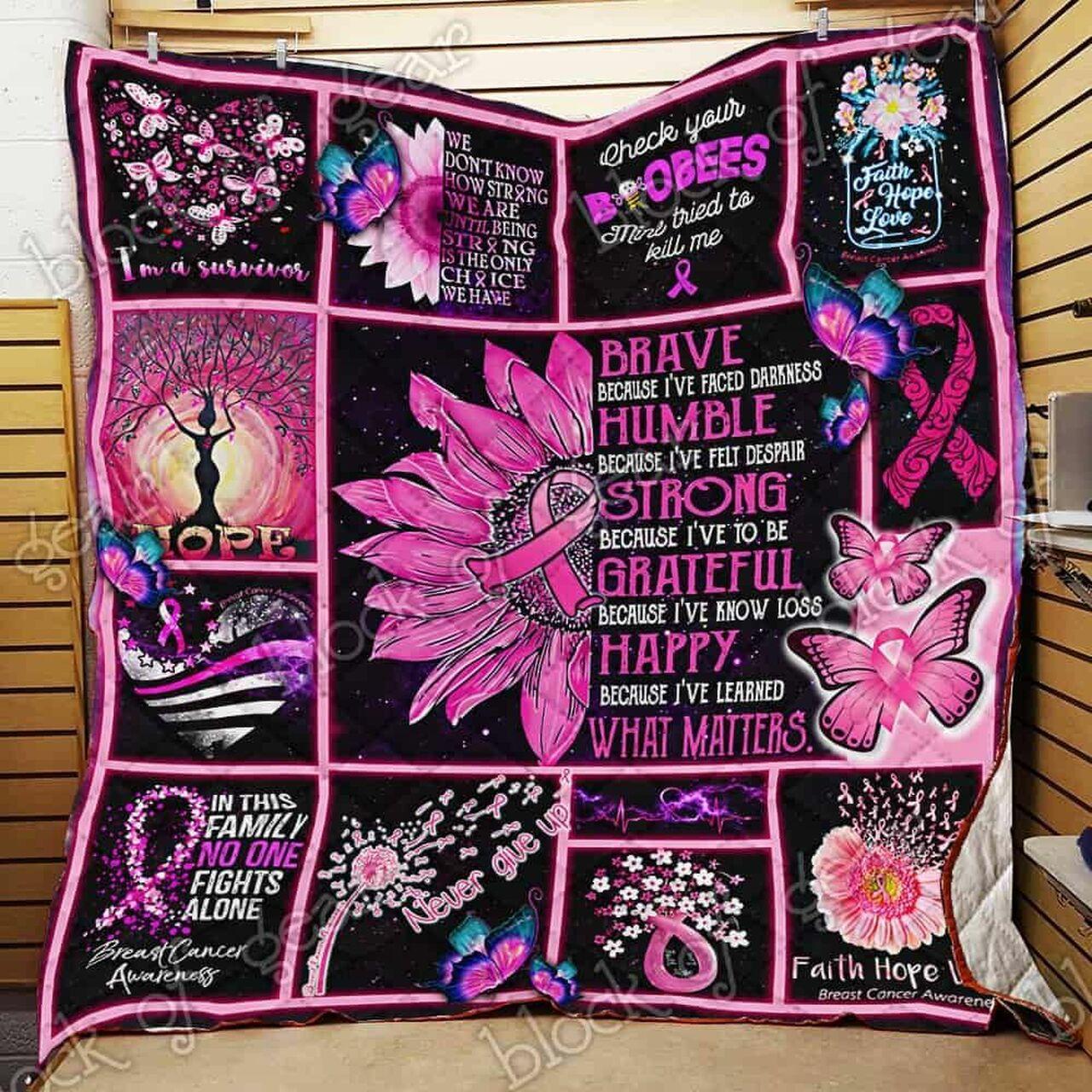 Strong Brave Humble And Victor Pink Warrior Cl18100675Mdq Quilt Blanket