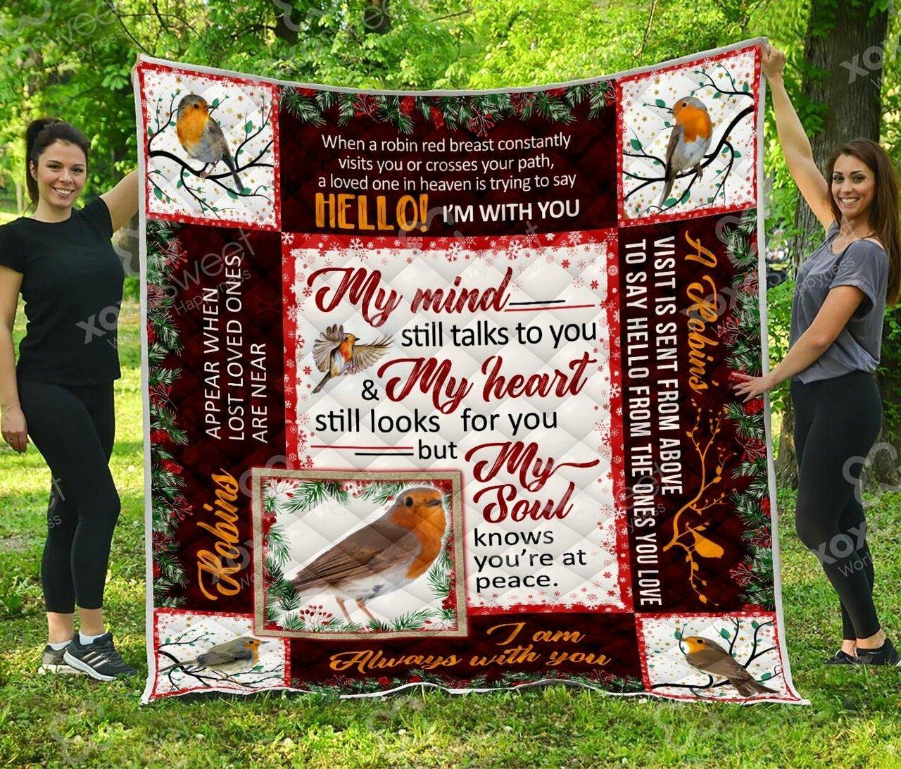 Robin Bird My Mitill T To You Quilt Blanket Greattomized G For Birthday C Thgiving Perfect G For Robin Lover