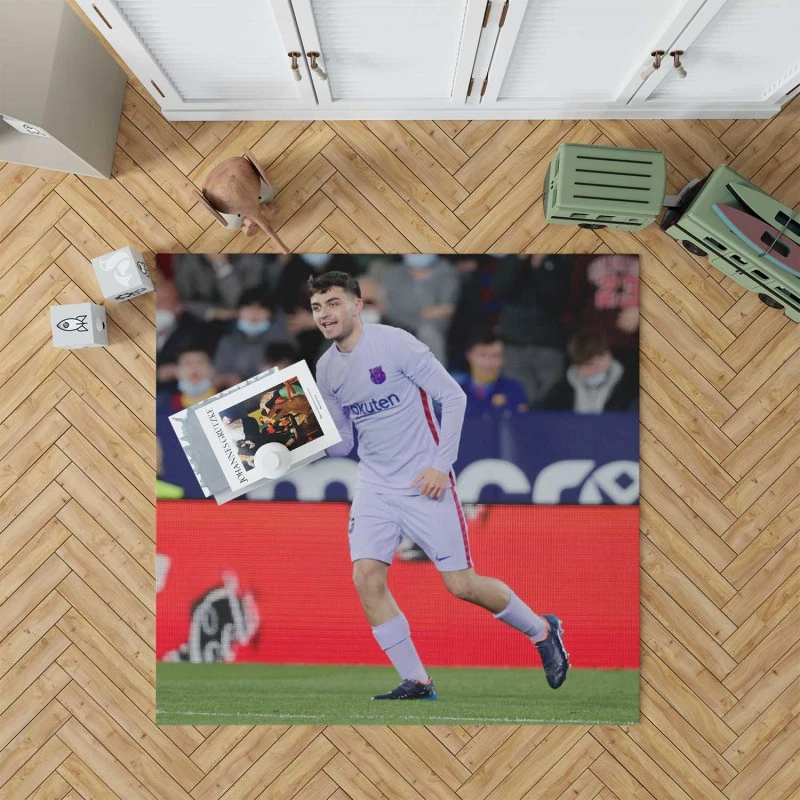 Powerful Barcelona Football Player Pedri Rug