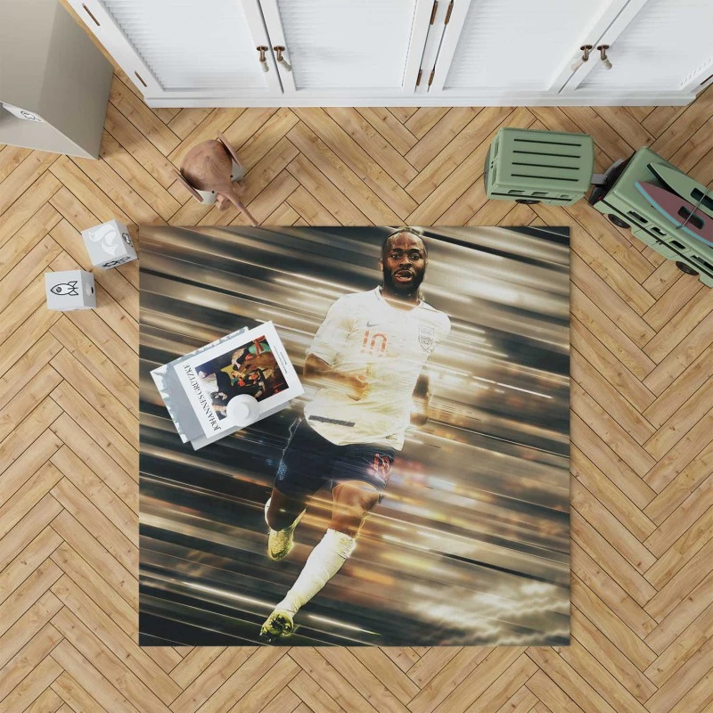 Raheem Sterling Inspirational English Football Rug