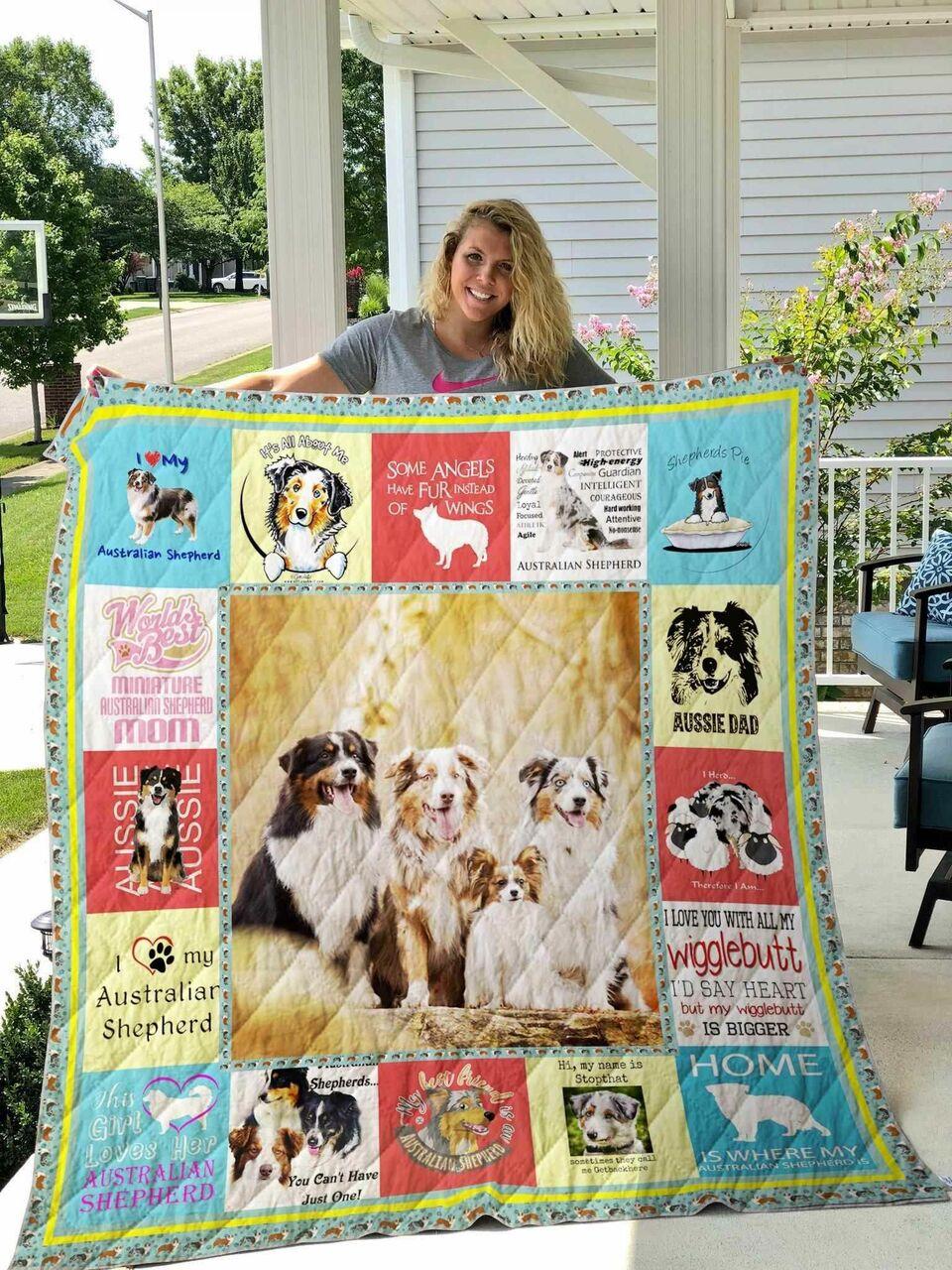 Australihepherd Dog Blanket Ha0910 Quilt