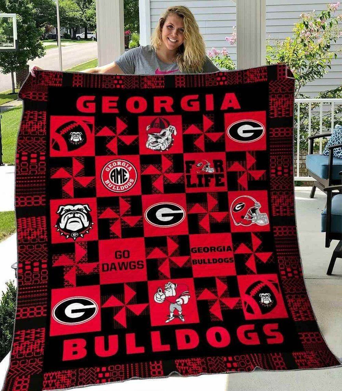 Georgia Bull Blanket Th1607 Quilt