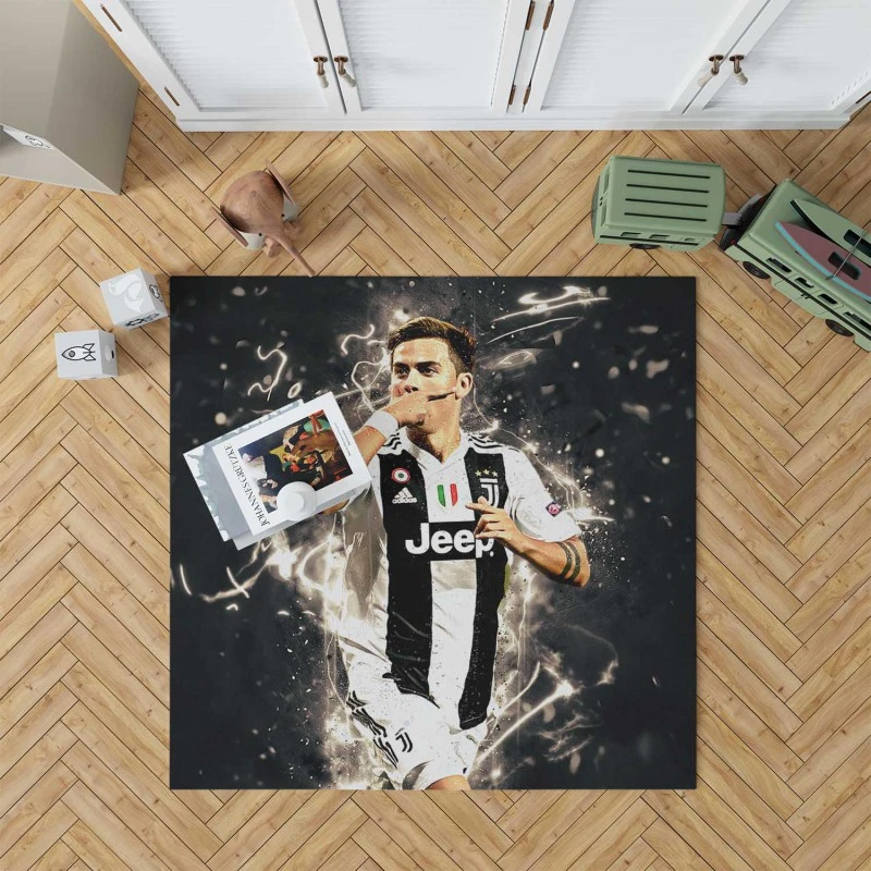 Energetic Football Player Paulo Dybala Rug