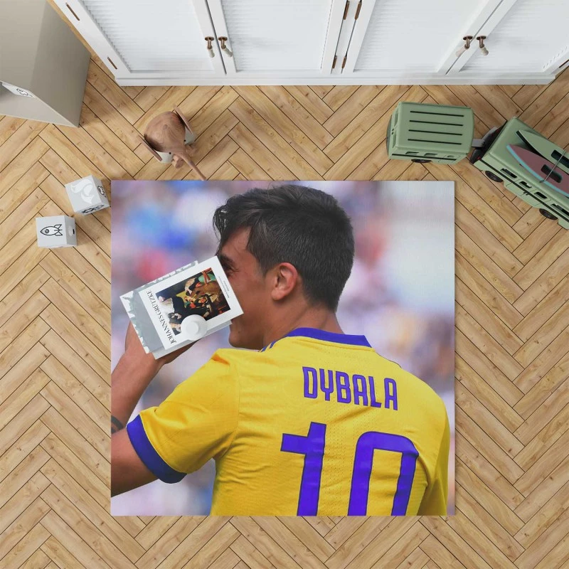 Paulo Dybala Confident Soccer Player Rug