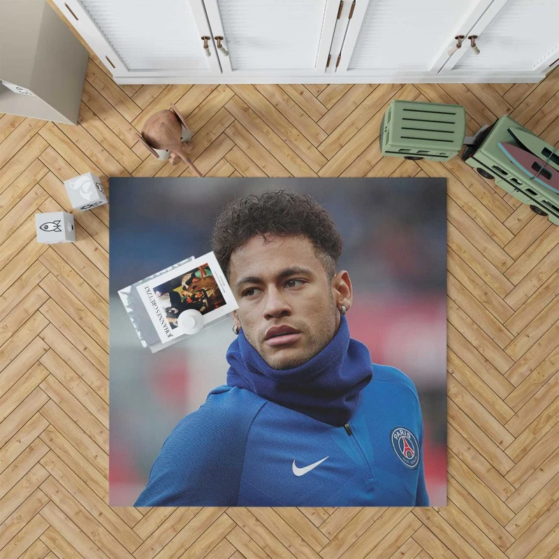 Neymar Jr Fastidious Psg Soccer Player Rug