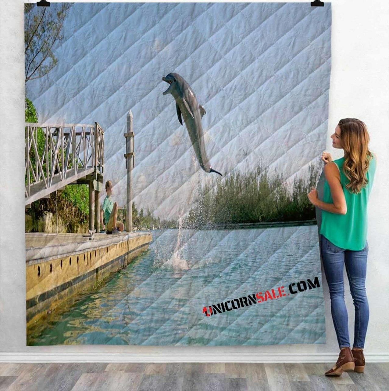 Movie Dolphin Kick N 3Dtomized onalized Quilt Blanket