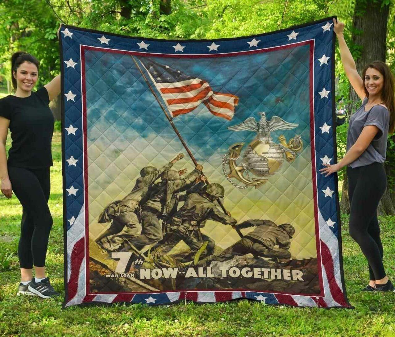 Usmc Now All Together Blanket Th0807 Quilt