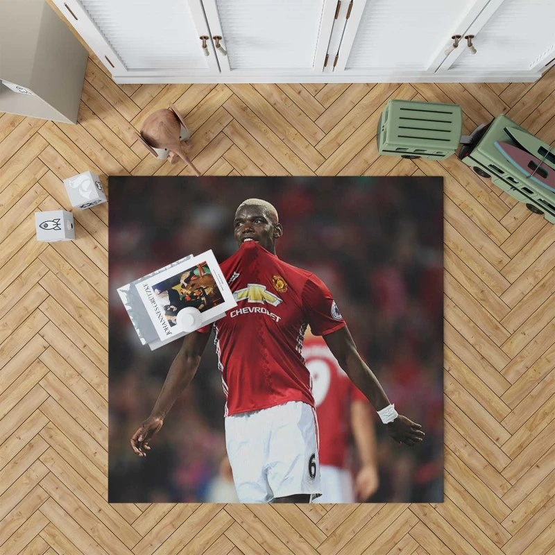 Paul Pogba Spright Man United Football Player Rug
