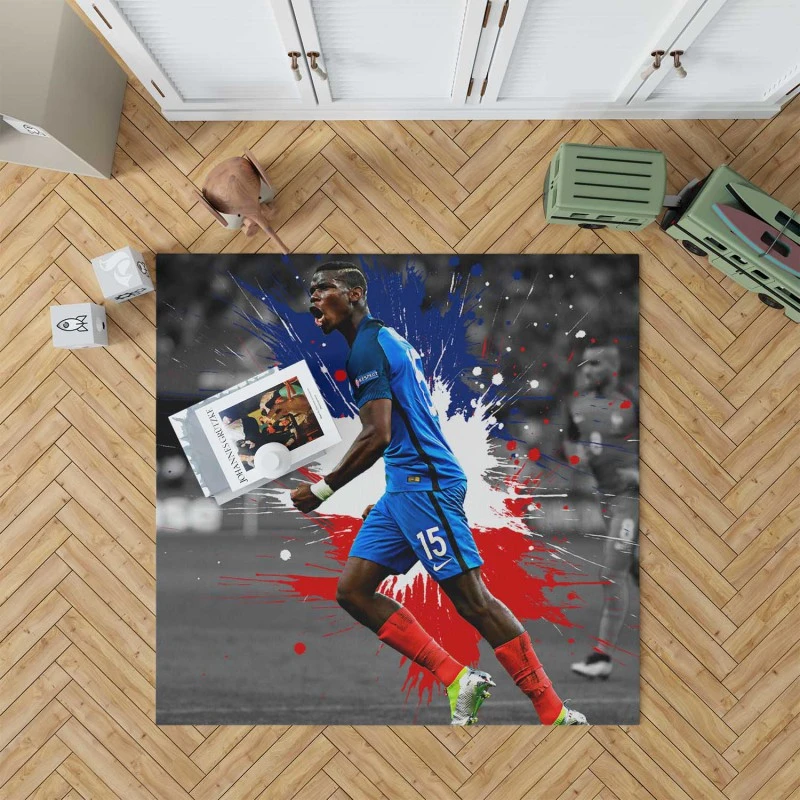 Paul Pogba Encouraging French Football Player Rug