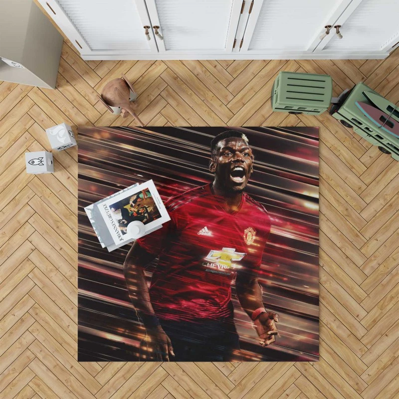 Enthusiastic United Sports Player Paul Pogba Rug