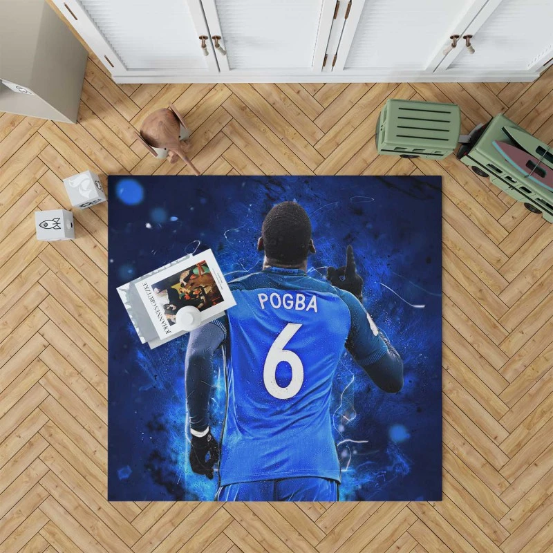 Determined Footballer Player Paul Pogba Rug