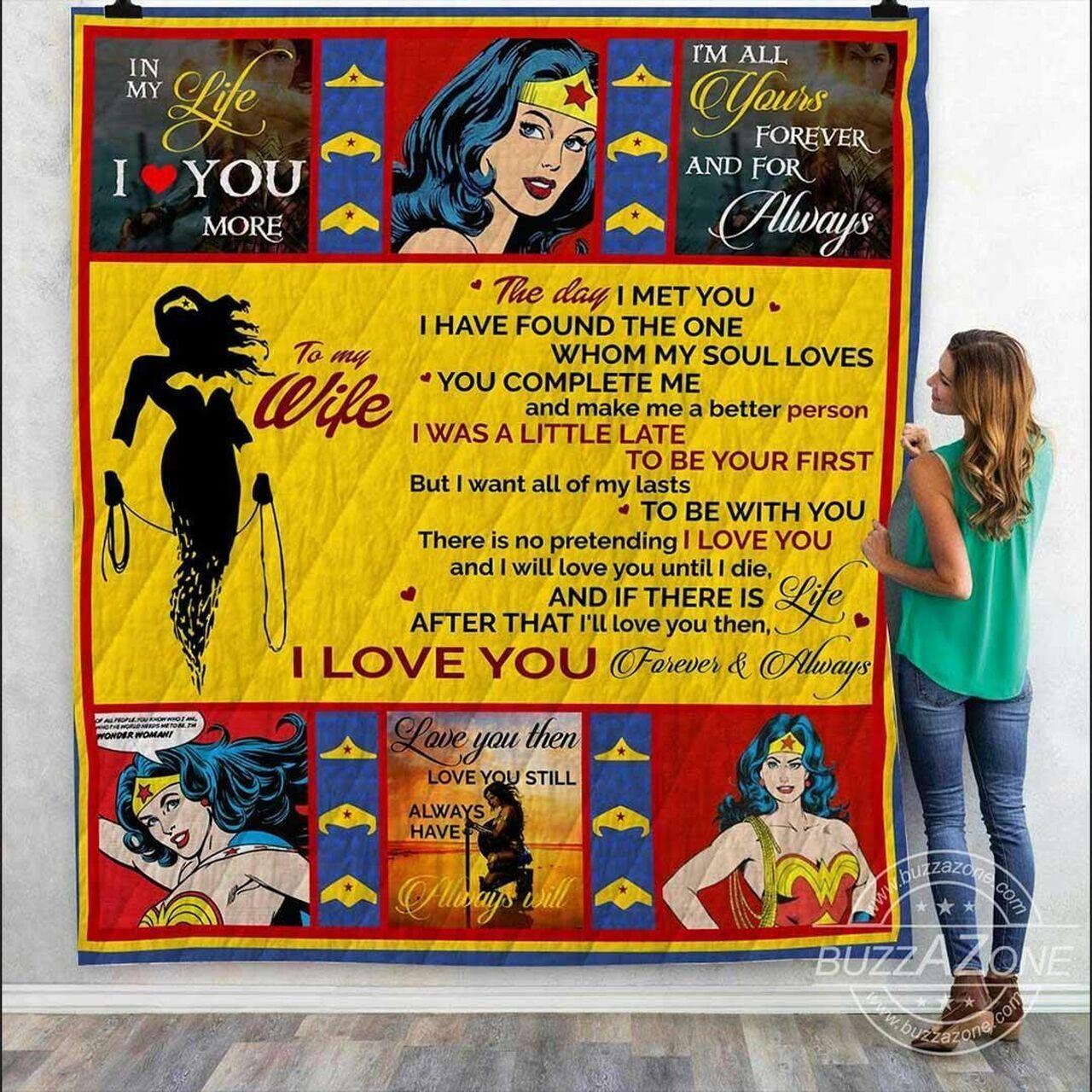 The Day I Met You Wonder Woman Quilt Blanket Aeason Size Quilt Blanket