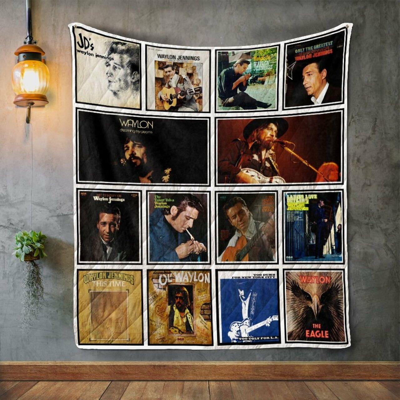 Waylon Jenn Album Co Quilt Blanket
