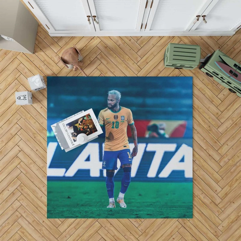 Neymar Jr Rapid Brazil Football Player Rug