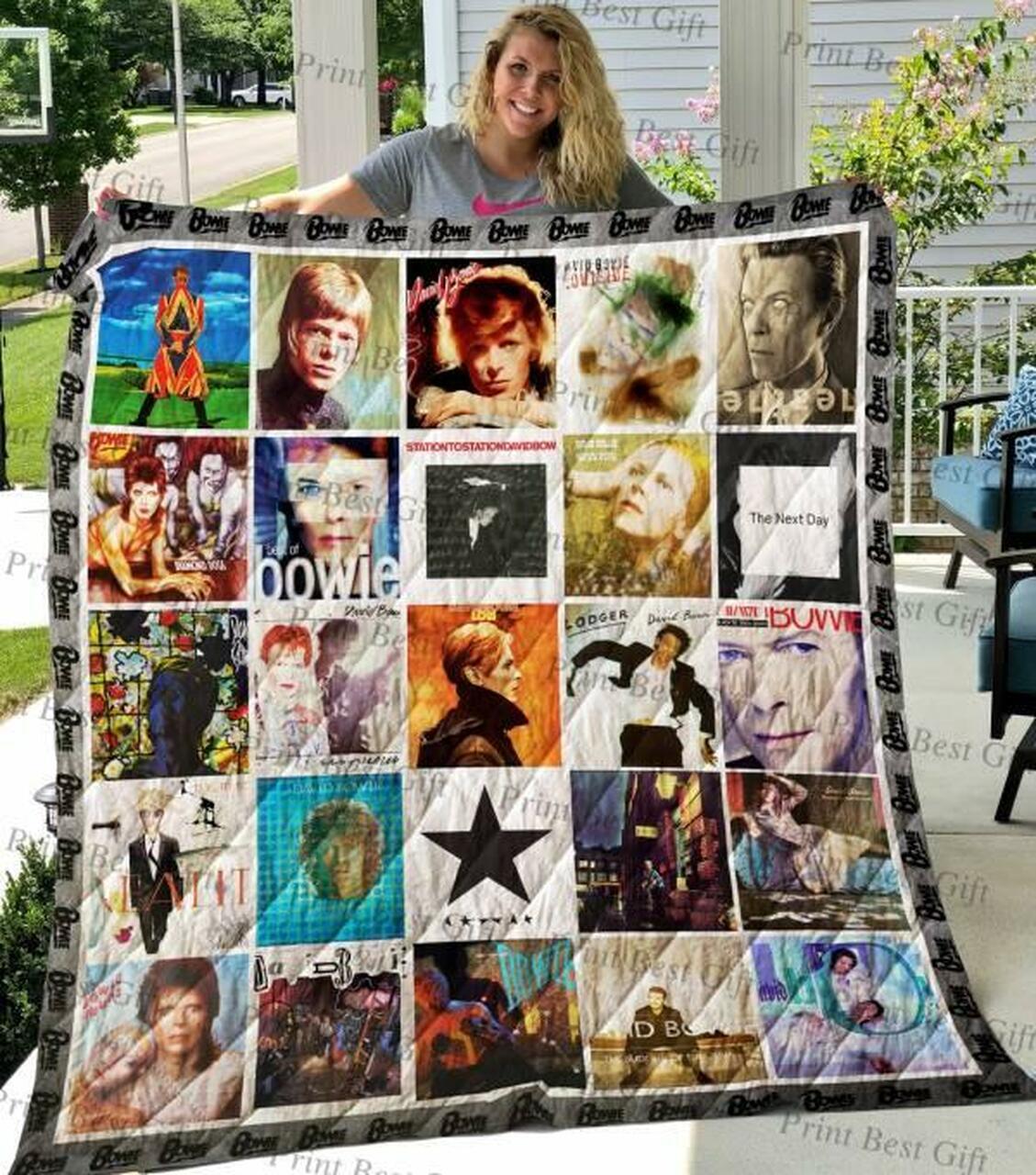 David Bowie Quilt Blanket Limited Quilt Blanket