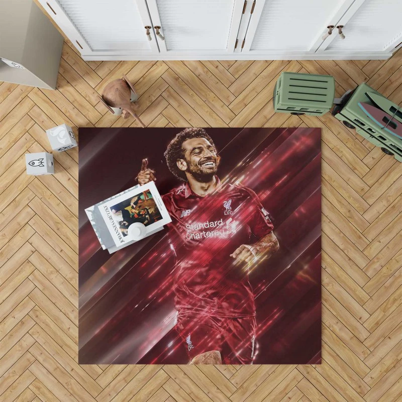 Popular Liverpool Sports Player Mohamed Salah Rug