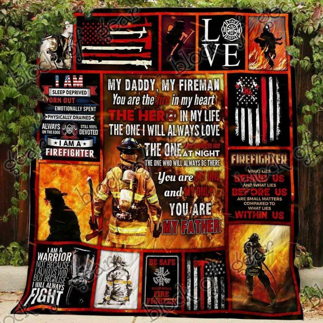 My Daddy My Fireman Blanket Kc1307 Quilt