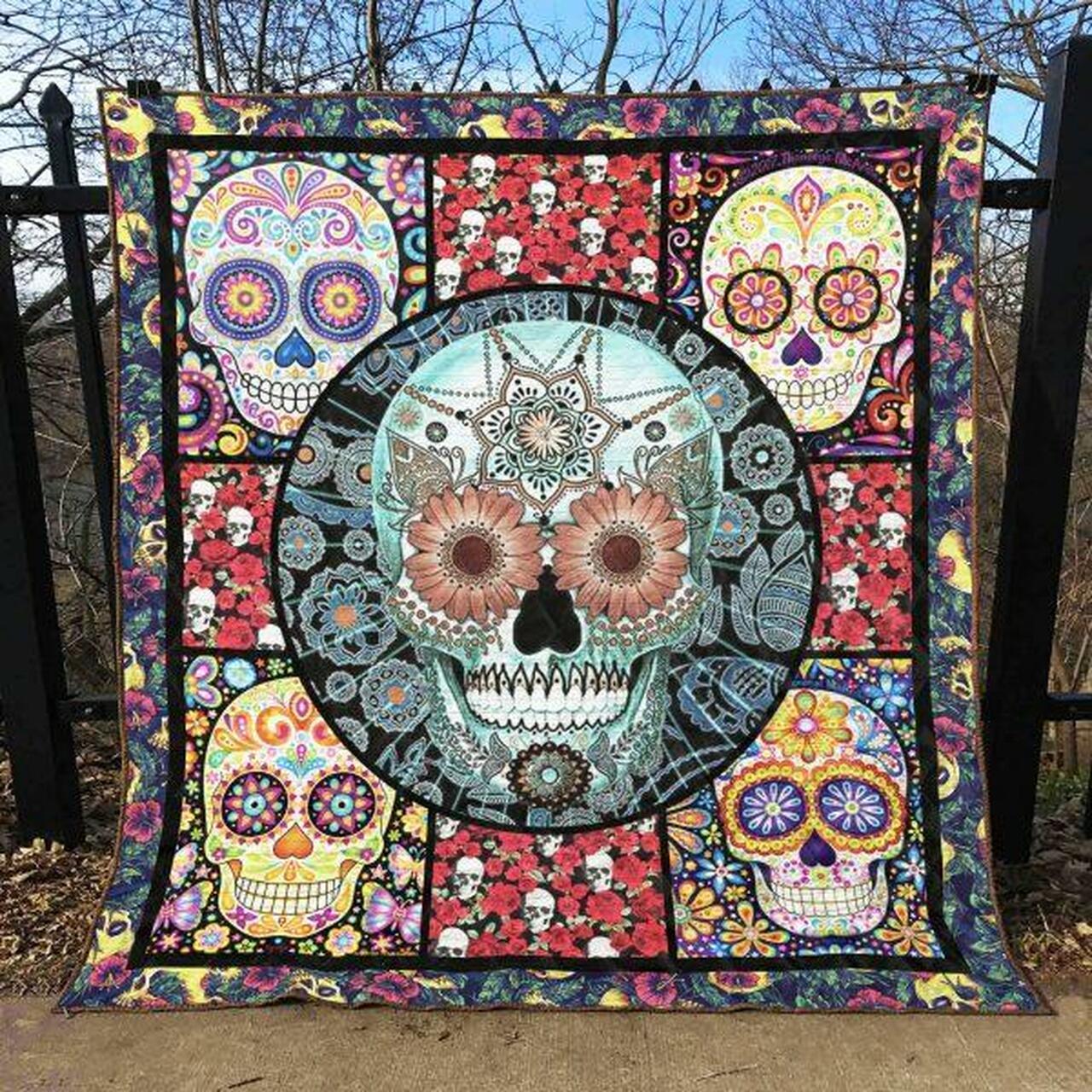 Skull Quilt Blanket Ver 60 Quilt