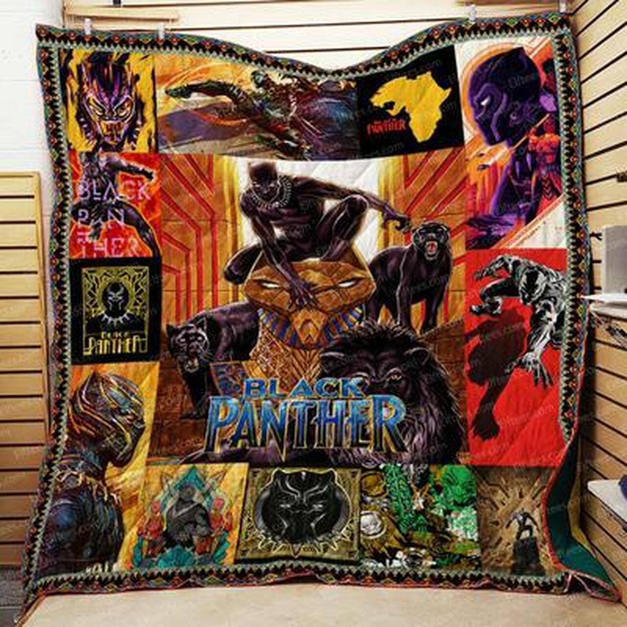 Black Panther African Themed Quilt Blanket Quilt