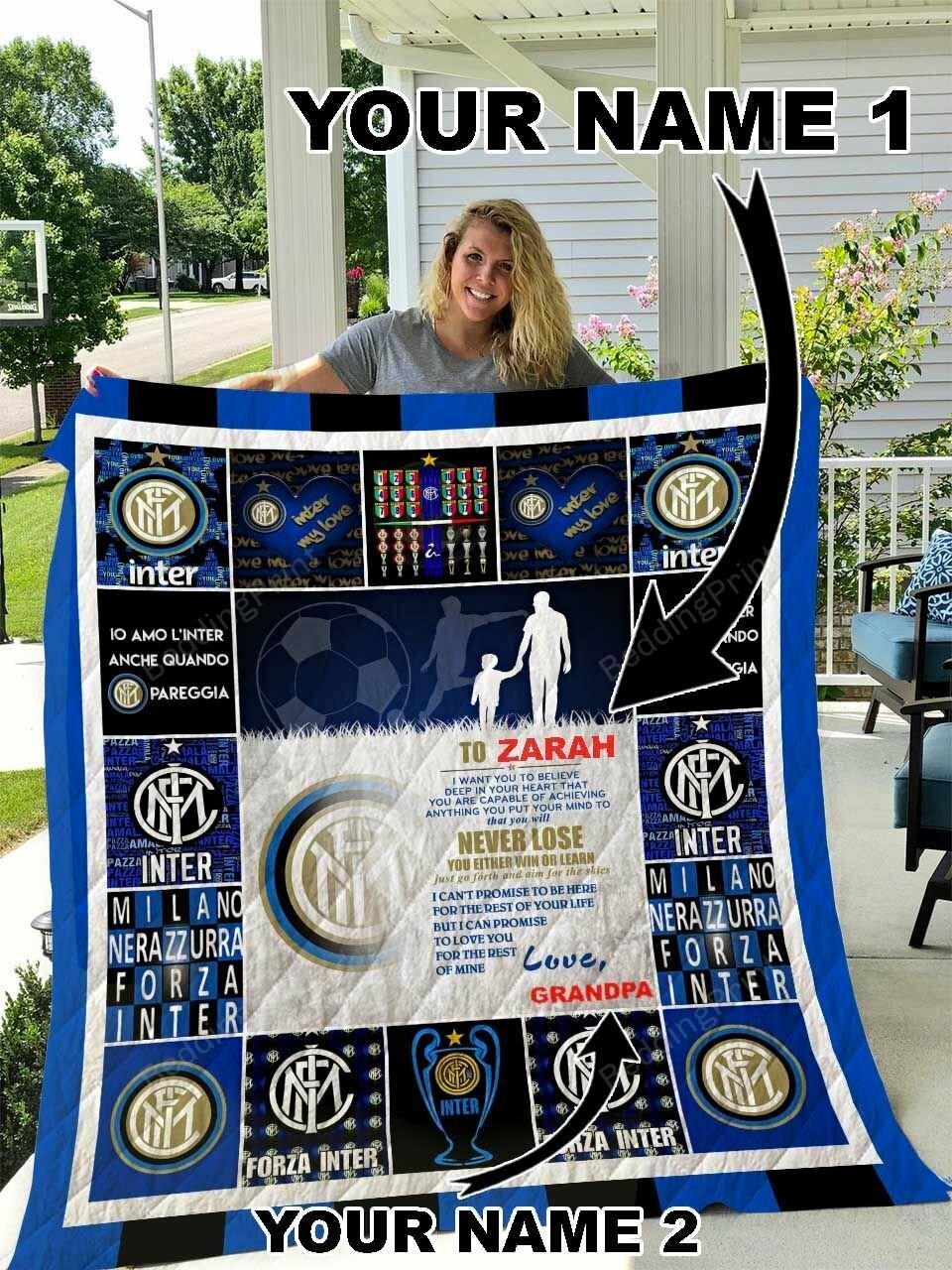 Inter Milan onalized Name Quilt Blanket