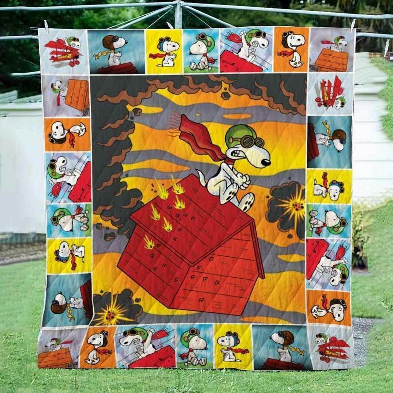 Snoopy Pilot V5 Blanket Th0607 Quilt