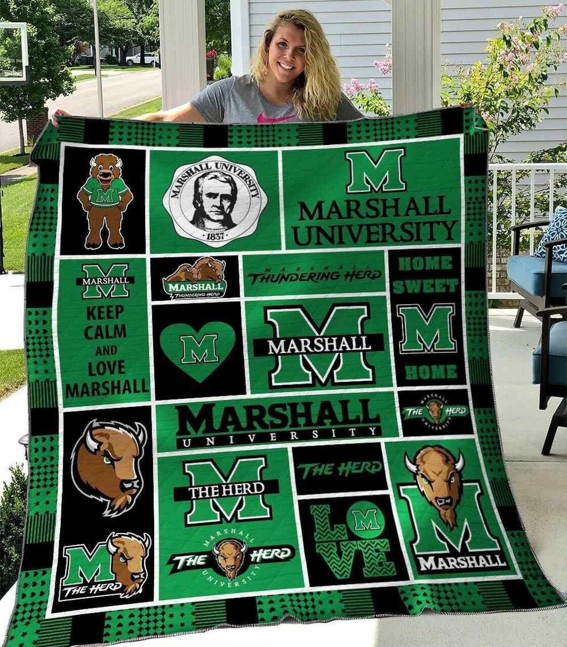 hall Thundering Herd Blanket Th1607 Quilt