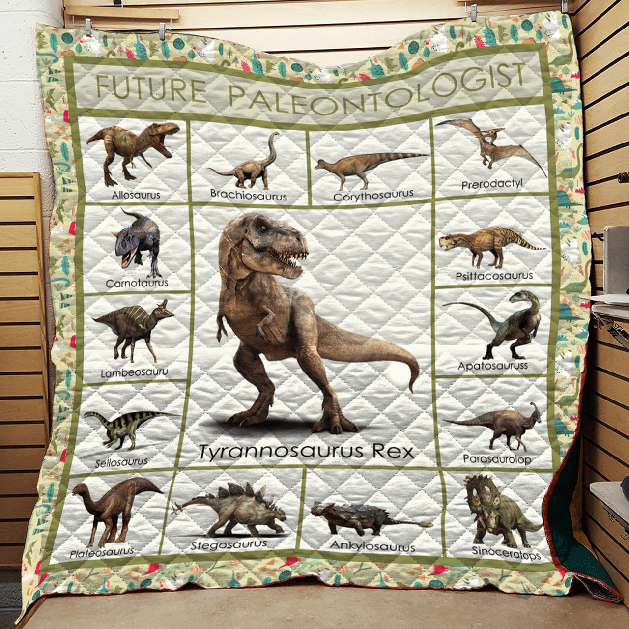 Future Paleontolt T-Rex Quilt Blanket Quilt