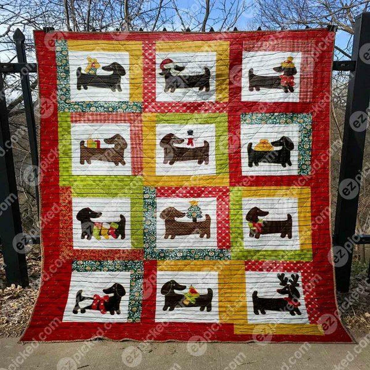 Merry Doxie Quilt Blanket Ypm0 Quilt