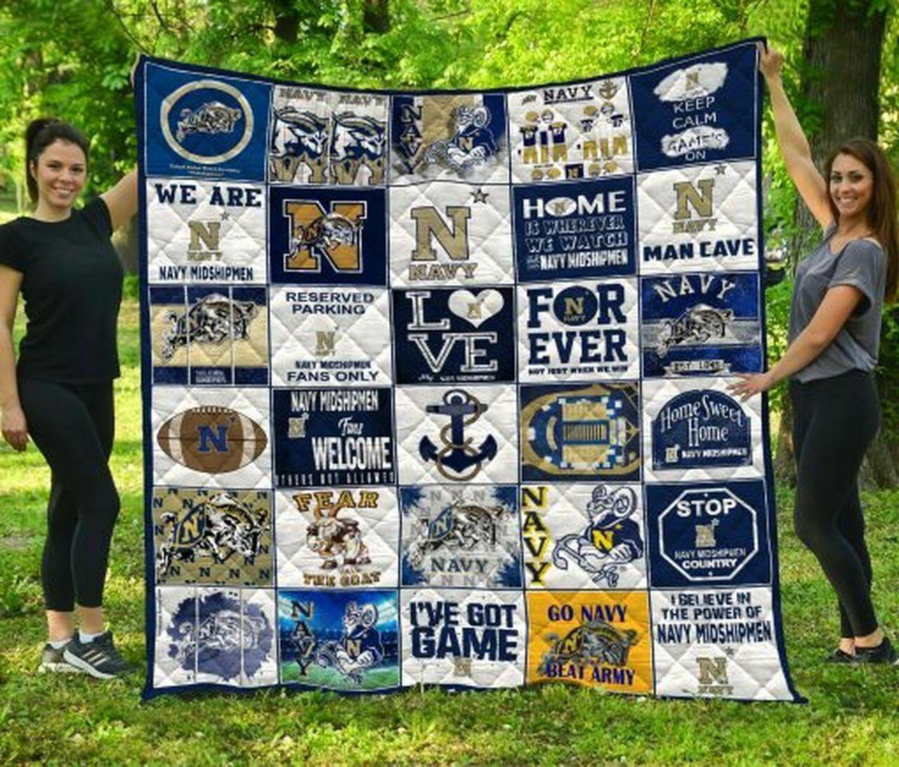 Ncaa Navy hipmen Quilt Blanket #1557
