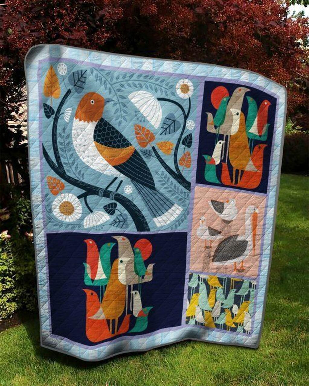 Bird Pattern Quilt Blanket Quilt