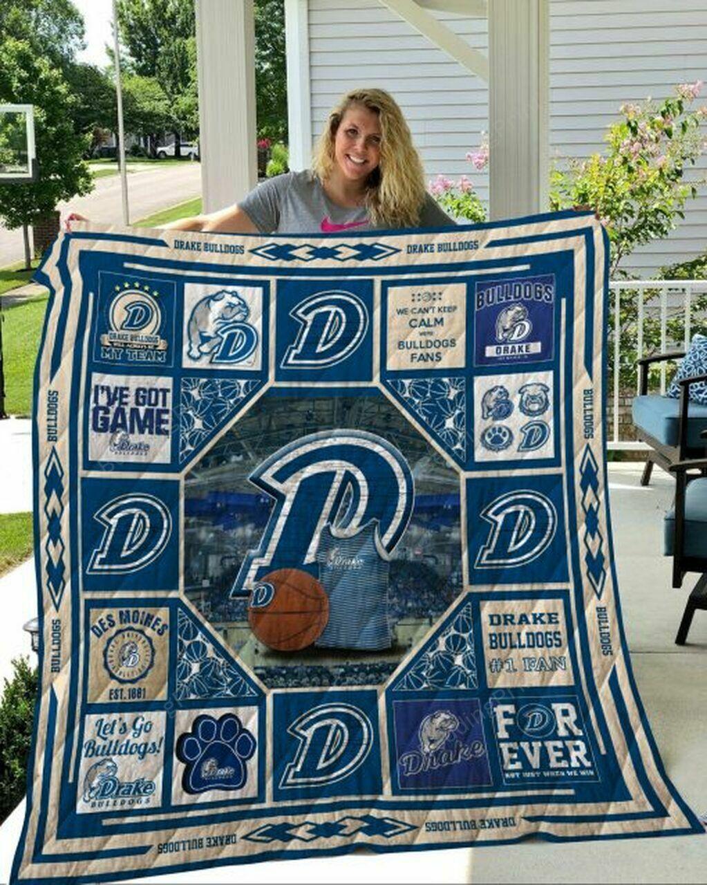 Ncaa Drake Bull Quilt Blanket #1373
