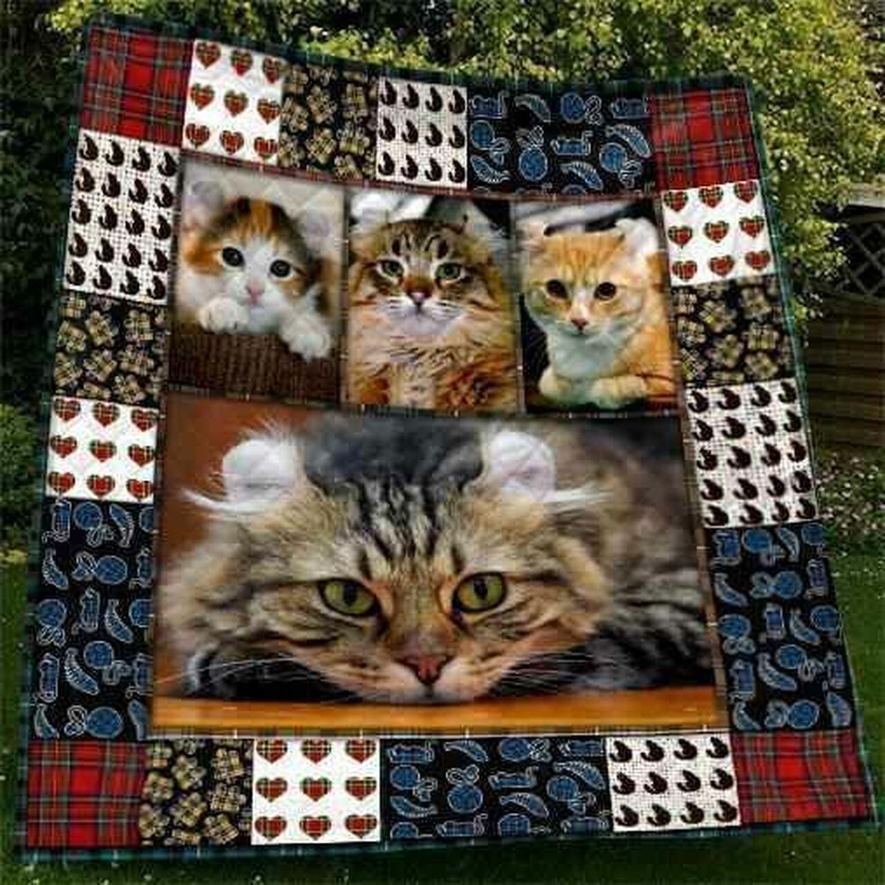Cute American Curl Cat Pet Lover Blanket Th1807 Quilt