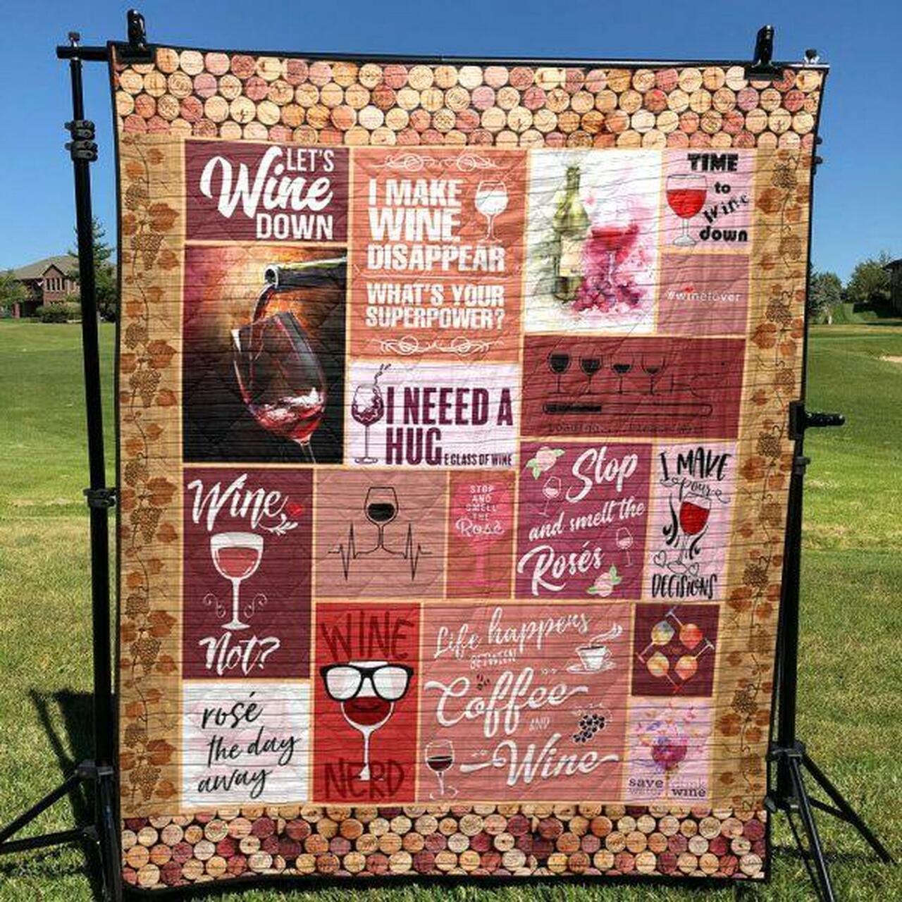 Time To Wine Down Quilt Blanket Aa22 Quilt