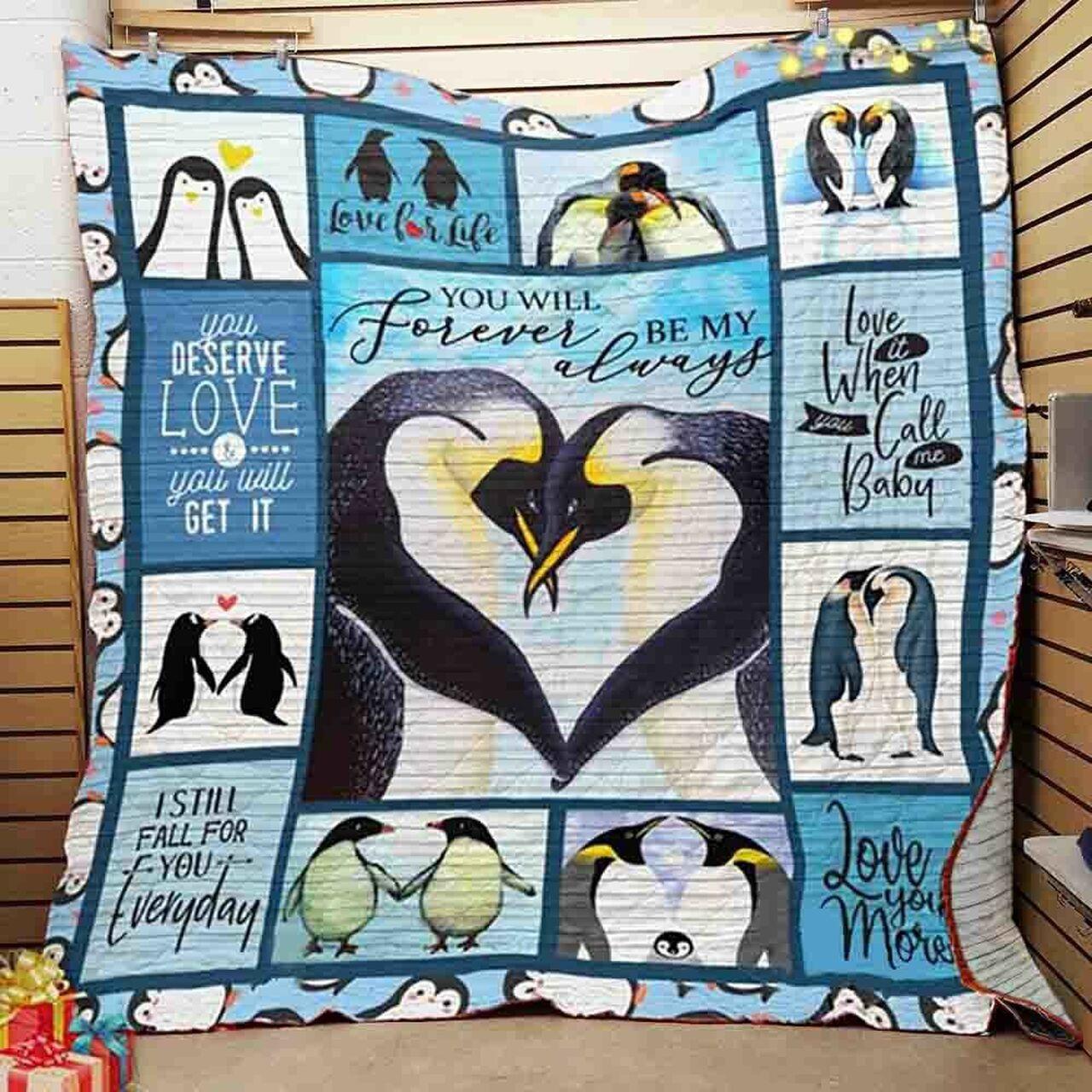 Penguin You Will Forever Be My Al Quilt Blanket Greattomized Blanket G For Birthday C Thgiving