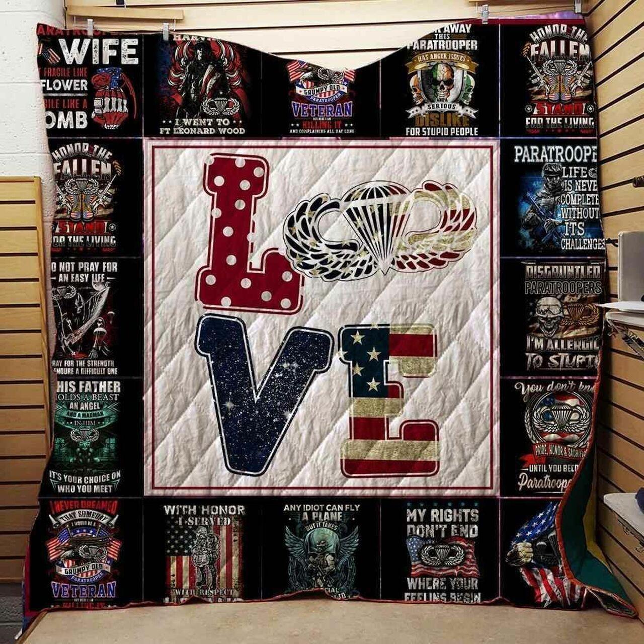 Paratrooper Love Blanket Th1707 Quilt