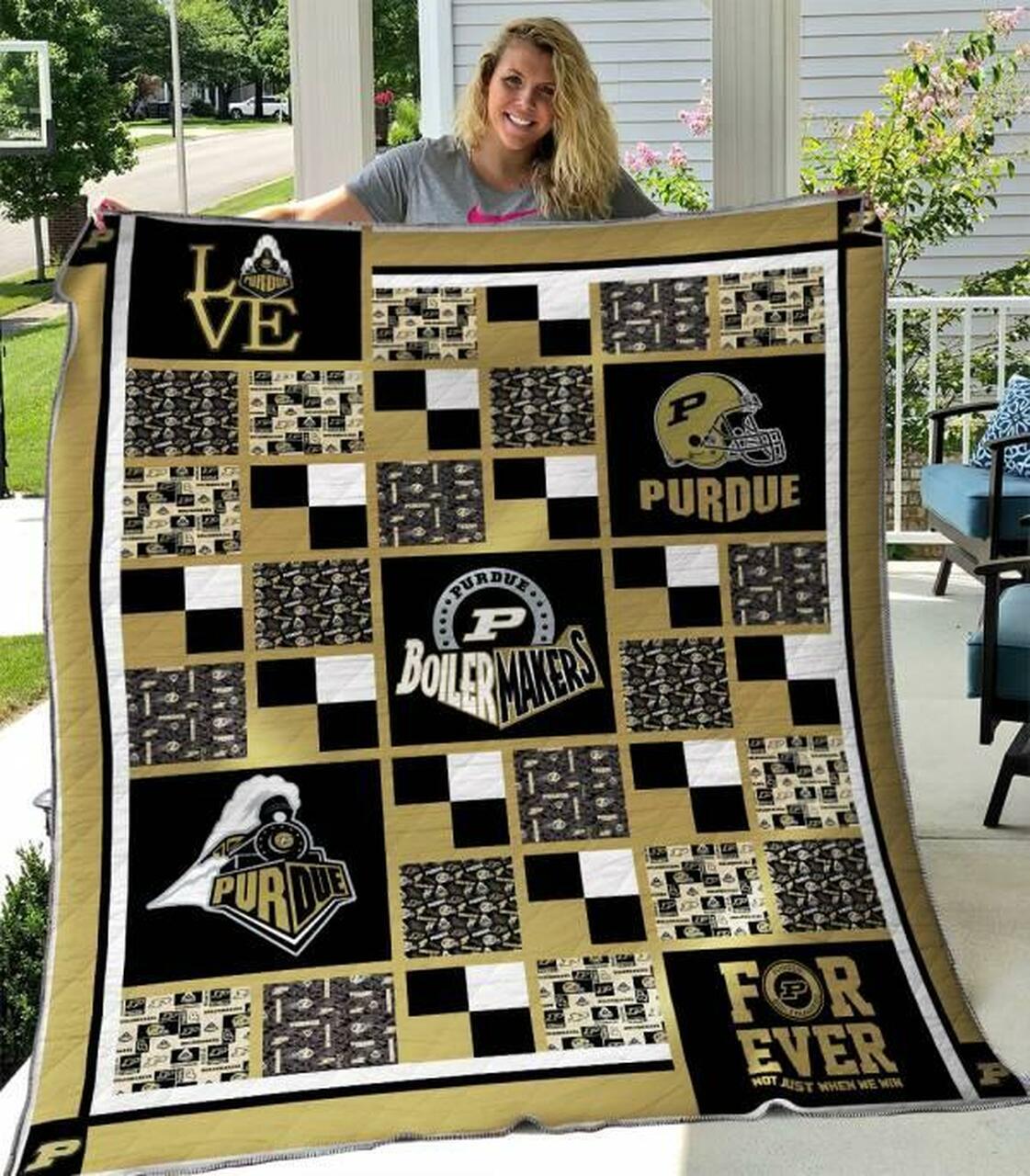 Purdue Boilerma Quilt Blanket B310513 Quilt