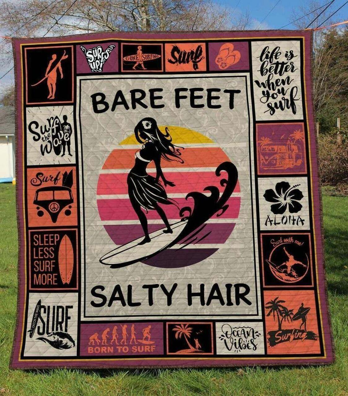 Surfing Bare Fealty Hair Quilt Blanket Greattomized Blanket G For Birthday C Thgiving