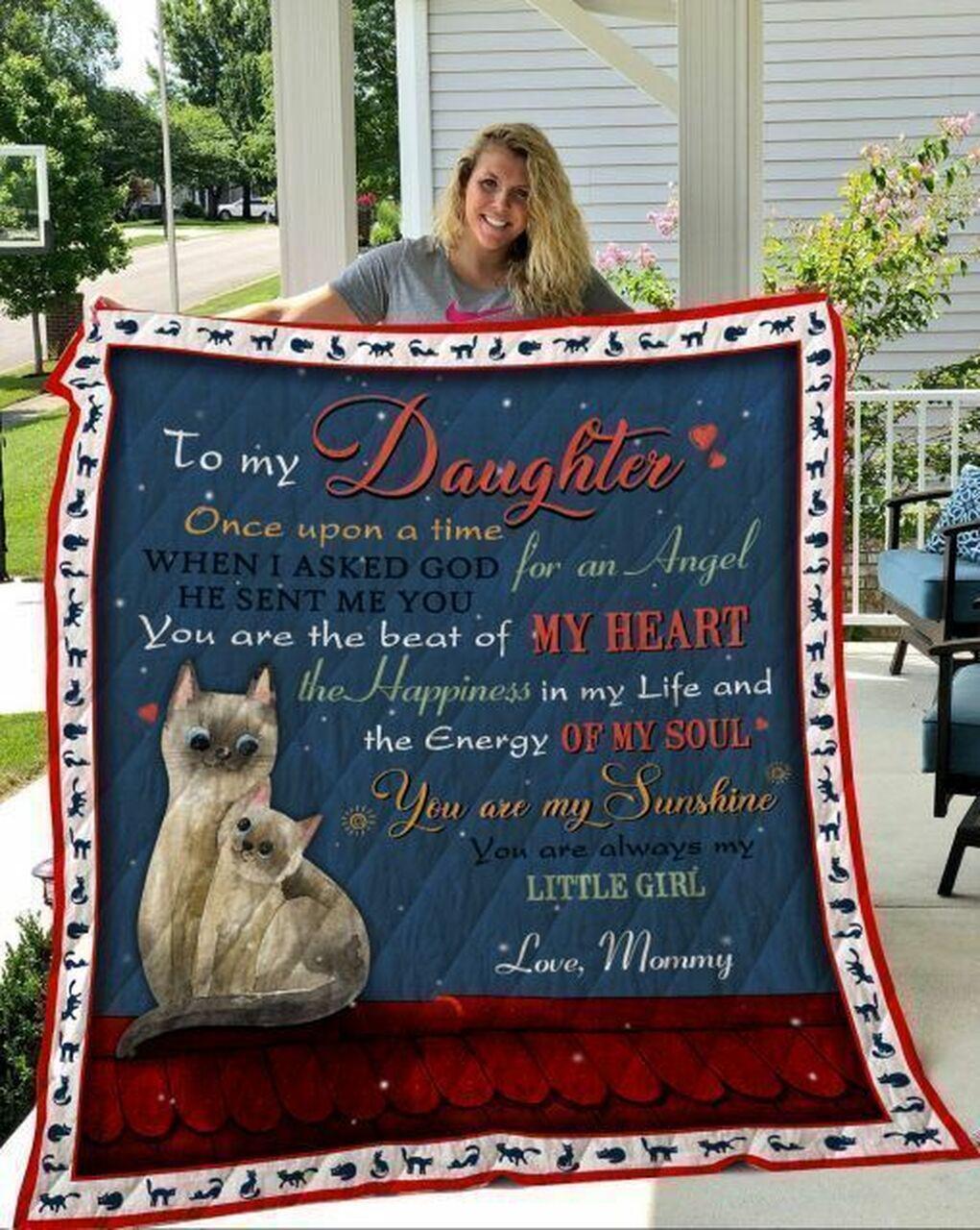 onalized To My Daughter Cat Quilt Blanket From Mommy You Are Thet Of My Heart Greattomized Blanket G For Birthday C Thgiving