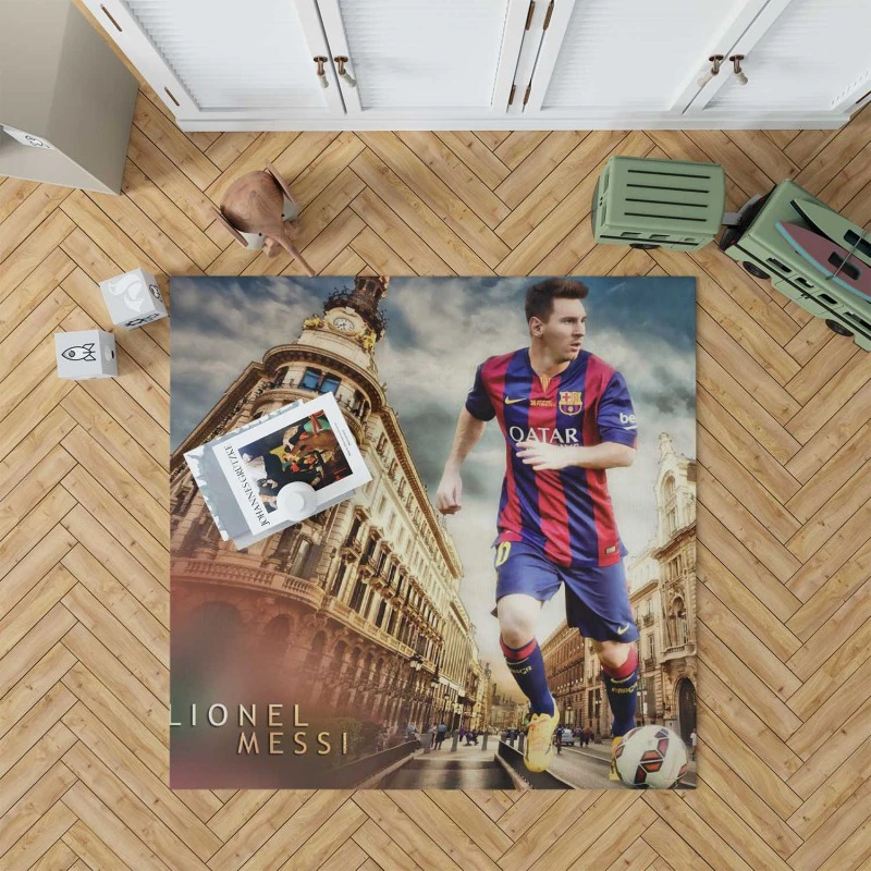 Lionel Messi Flexible Barca Football Player Rug