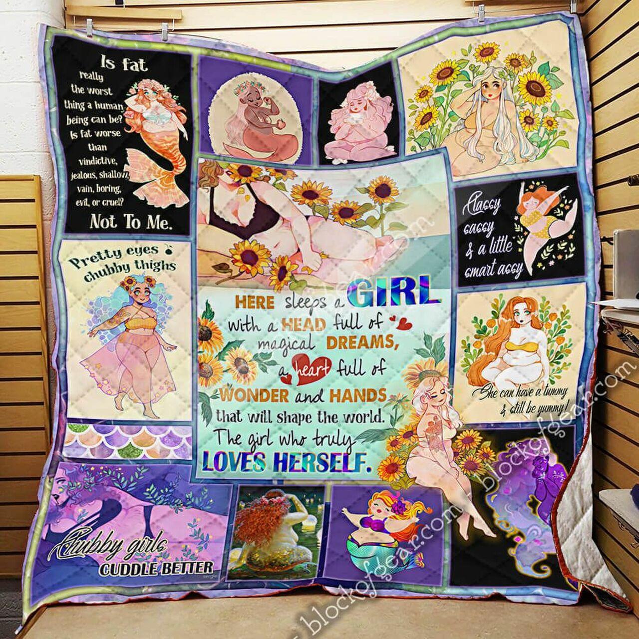 Pretty Chubby Girl Quilt Blanket