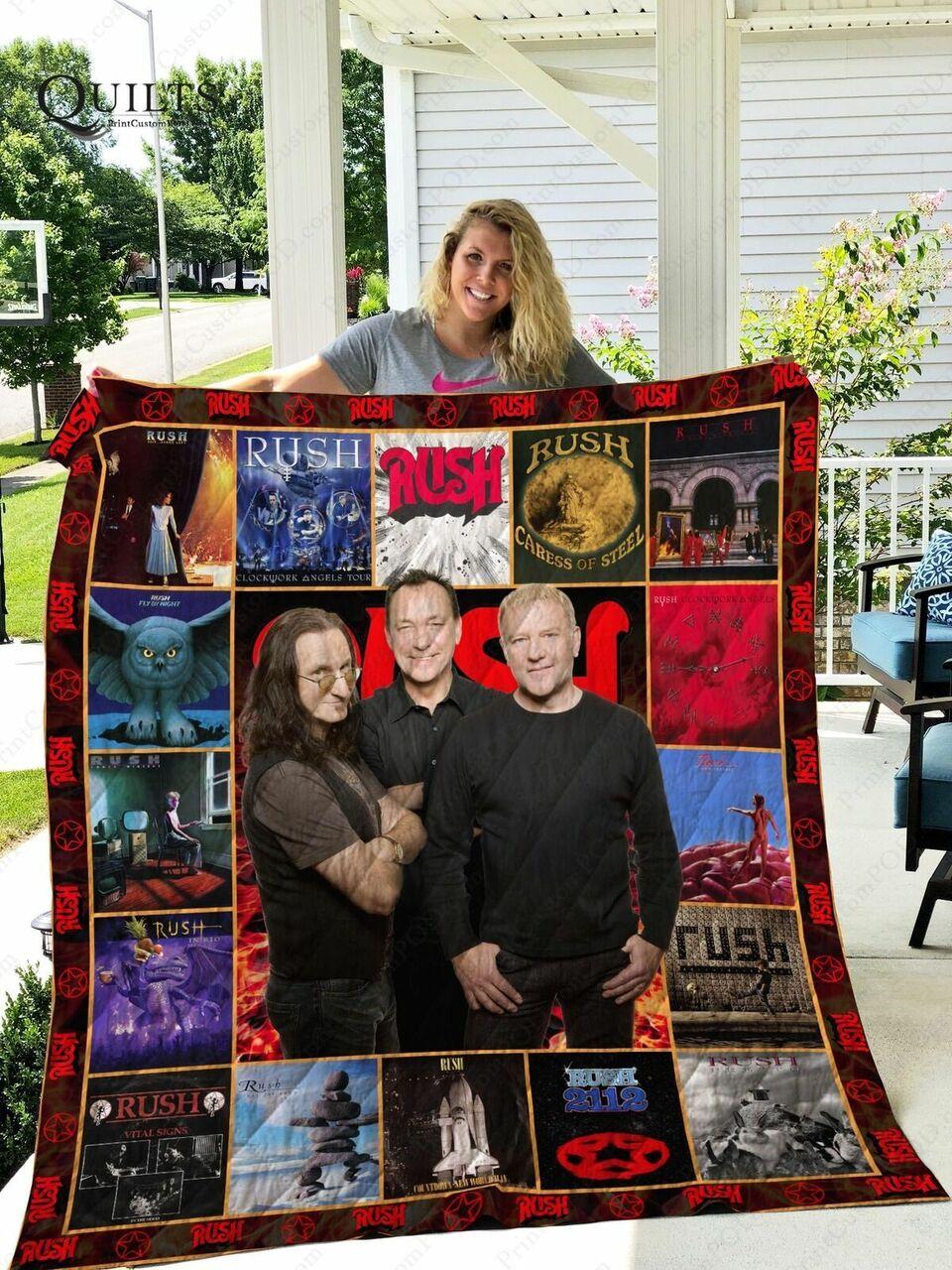 Rush Canadian Rock Band Quilt Blankett Gift ForhS