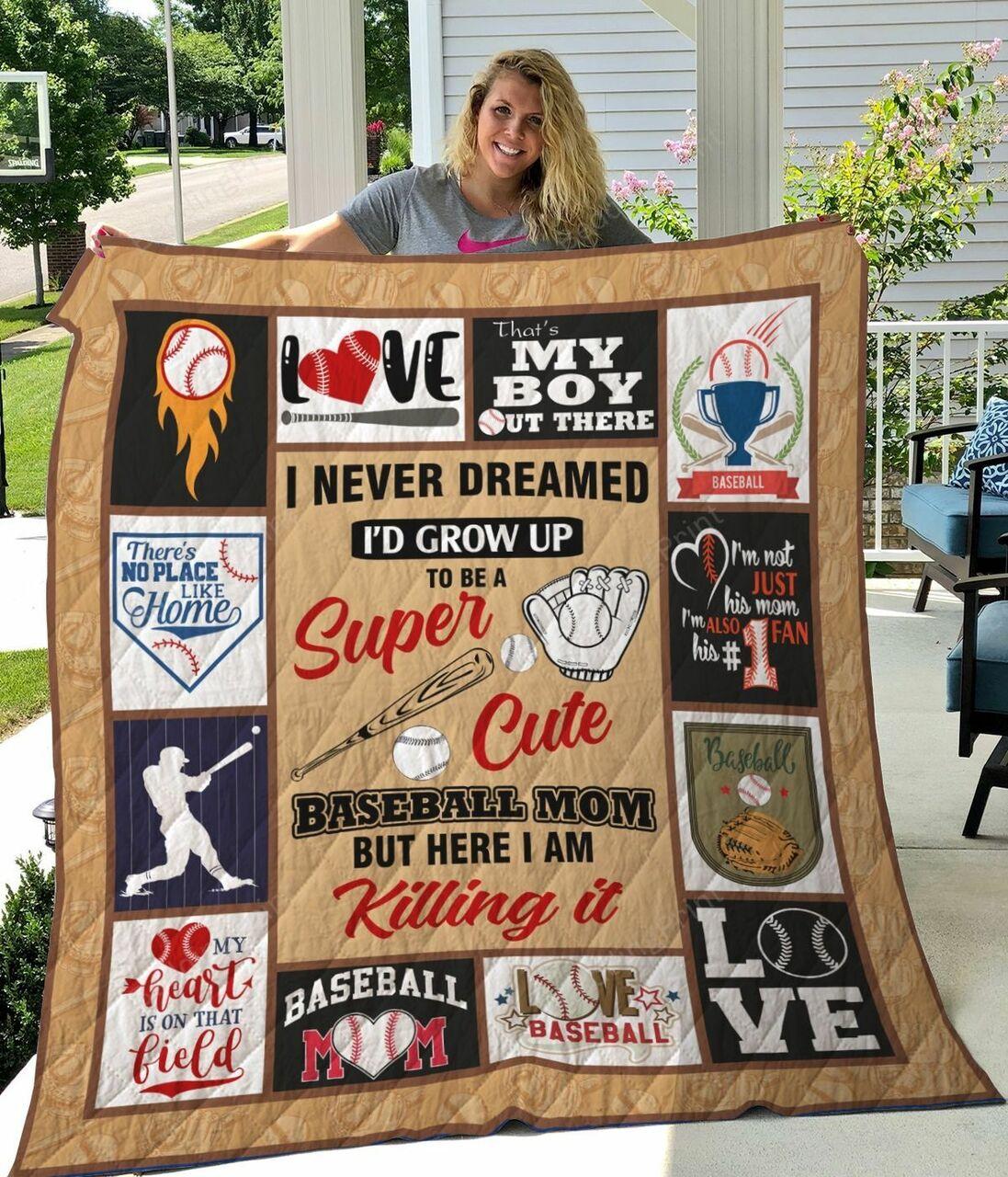 Baseball Mom I Am Killing It Quilt Blanket Greattomized G For Birthday C Thgiving Mot Day Perfect G For eball Lover